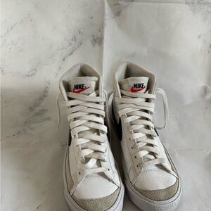 Nike Blazers White and Gray High-Top Sneakers